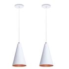 Kit 2 Pendente Lustre Luminária Cone Branco - AZ Casa Decor