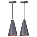 Kit 2 Pendente Lustre Luminária Cone Cinza - Iluminar Ambiente