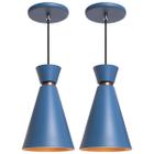 Kit 2 Pendente Lustre Luminária Pequim Azul 30cm - Iluminar Ambiente