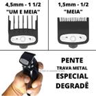 Kit 2 Pentes Disfarce Trava De Metal Preto 0,5 E 1,5 P Kemei