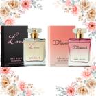 Kit 2 Perfumes Femininos 100ml Love + Diamond Sea Blue