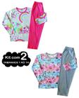 kit 2 Pijama 1 ao 14 Infantil Juvenil Menina Algodão Inverno