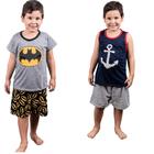 Kit 2 Pijama Infantil Curto Verão Super Herói Desenho