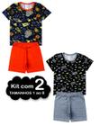 Kit 2 Pijama Verão Infantil 1 ao 8 Algodão Masculino - MANGA CURTA