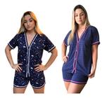 Kit 2 Pijamas Feminino Americano Adulto Curto Malha Gestante