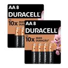 Kit 2 Pilha Duracell AA Alcalina 8 Unidades