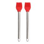 Kit 2 Pincéis Culinário Inox Silicone Utensílio 25cm