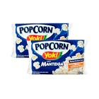 Kit 2 Pipoca para Microondas Popcorn Yoki Manteiga 0% Gordura Transgênicas, Rico em Fibras, Fonte de Ferro 100g