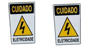 KIT 2 Placa DE Sinalização CUIDADO ELETRICIDADE 20 X 30 CM