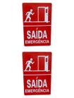 KIT 2 Placa DE Sinalização SAIDA DE EMERGENCIA 20 X 30 CM