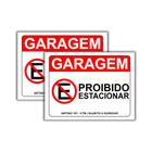 Kit 2 Placas De Proibido Estacionar 40x30cm Garagem (PL000024)