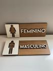 Kit 2 placas sinalização Masculino e Feminino em mdf