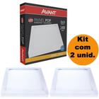 Kit 2 Plafon Painel Led Avant Alu 24W Amarelo 3000K 1680 Lúmens Quadrado de Sobrepor 30x30cm Bivolt