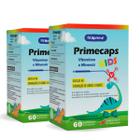 Kit 2 Polivitamínico Vitaminas e Minerais Kids Primecaps 60 Comprimidos Mastigáveis Sabor Bala de Morango Fitoprime