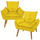 Kit 2 Poltrona Cadeira Decorativa Para Recepção Sala Quarto Salão Opala Nanda Decor