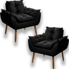 Kit 2 Poltrona Decorativa Cadeira Para Sala de Estar Confortável Recepção Sala De Espera Luxo - MR DELUXE