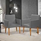 Kit 2 Poltronas Cadeira Decorativas Nina Escritório Sala De Estar Recepção Esteticista Salão Beleza Suede Pés Palito Máxima Qualidade - Mr Deluxe
