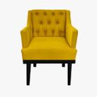 Kit 2 Poltronas Decorativa Em Capitonê Para Sala de Visitas Classica Corano Amarelo LM DECOR