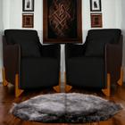 Kit 2 Poltronas Decorativa Heloisa Veludo Preto/Corano Marrom - Londrilar - LM DECOR