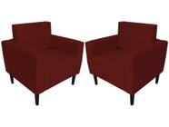 Kit 2 Poltronas Decorativa Leticia Slim Suede Marsala Pés Madeira Mz Decor - Mazzero Decor