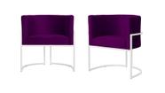 Kit 2 Poltronas Decorativa Luana Veludo Roxo Base Branca Ms Decor - Não Informado