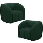 Kit 2 Poltronas Decorativa Para Sala Lazio M03 Veludo Verde - Lyam Decor