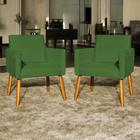 Kit 2 Poltronas Decorativa Para Sala Recepção Escritório Consultório Nina Tecido Suede Pés Palito