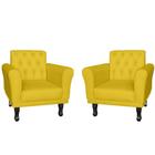 Kit 2 Poltronas Decorativas Classic Amarelo - Malta Decor - Ds Estofados