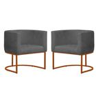 Kit 2 Poltronas Decorativas GABRIELA Bronze/Veludo HOUSE