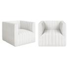 Kit 2 Poltronas Decorativas Sala de Estar Recepção Aurora Bouclé Branco - Amarena Móveis