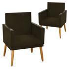 Kit 2 Poltronas Nina CR suede marrom café para decoração - JBL ESTOFADOS