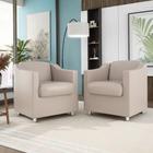 Kit 2 Poltronas Tilla Bege Para Recepção Consultório Bubuke Decor