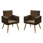 Kit 2 Poltronas Vega Sued Marrom Aradecor