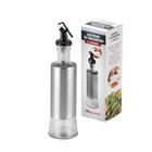 Kit 2 Porta Azeite Vinagre 300Ml Em Vidro Aço Inox Dosador Unygift