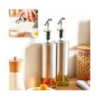 Kit 2 Porta Azeite Vinagre Em Vidro Aço Inox Dosador 300Ml - Mmx