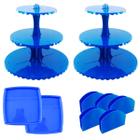 Kit 2 Porta Bala Triplo + Bandeja Quadrada + Porta Guardanapo 5un