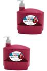 KIT 2 Porta Detergente Dispenser 1 Litro Branco - Paramount