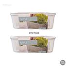 Kit 2 Pote Slim Com Cesto de Drenagem 2.570 ML Paramount