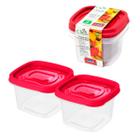 Kit 2 potes 500ml mantimentos com tampa plástico Vasilha marmita tapoer tupperware tapuer plasútil