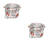 KIT 2 Potes de Vidro Hermético Original FIDO Terrina 125 ml 80 mm Multiuso