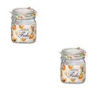 KIT 2 Potes de Vidro Hermético Original FIDO Terrina 750 ml Ø 10,5 mm Multiuso