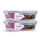 Kit 2 Potes de Vidro Retangular com Tampa Hermética 2800ml
