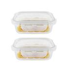 Kit 2 Potes Hermético Vidro Marmita Micro-Ondas 370Ml