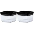 Kit 2 Potes Herméticos Quadrados 480ml Cristal ou Black - Paramount