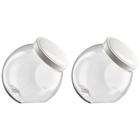 Kit 2 Potes Plástico Bandeirante Tampa Branca Baleiro 500ml