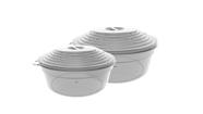 Kit 2 Potes Plásticos Com Tampa Para Micro-ondas Protetor Anti Respingos Cozinha - 14.1 Utility