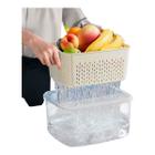 Kit 2 Potes Porta Alimentos com Escorredor 1,5L e 3 Litros Frutas