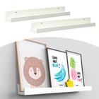 Kit 2 Prateleiras 60cm para Quadros Fotos Livros Branco Mdf