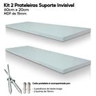 Kit 2 Prateleiras de Mdf 60x20 Suporte Invisível Decoração