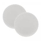 Kit 2 Pratos De Sobremesa 20cm Porcelana Wolff Pétala Branco Matt Conjunto